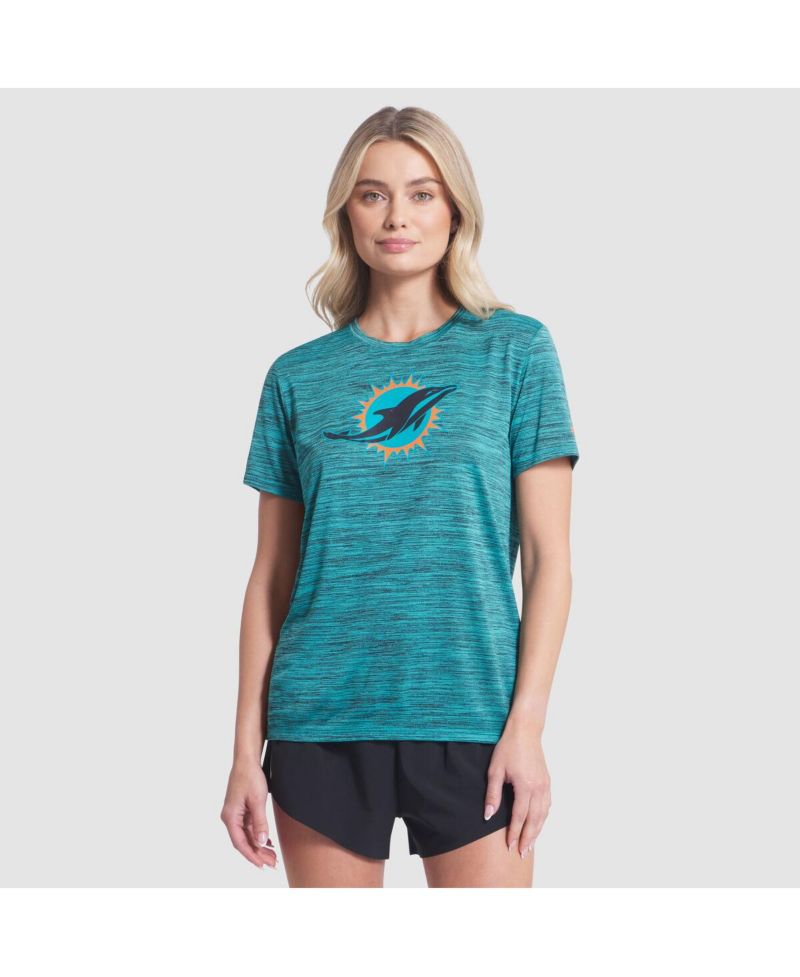 Women's Turbo Green Miami Dolphins 2025 Rivalries Collection Sideline Velocity Dri-FIT T-Shirt