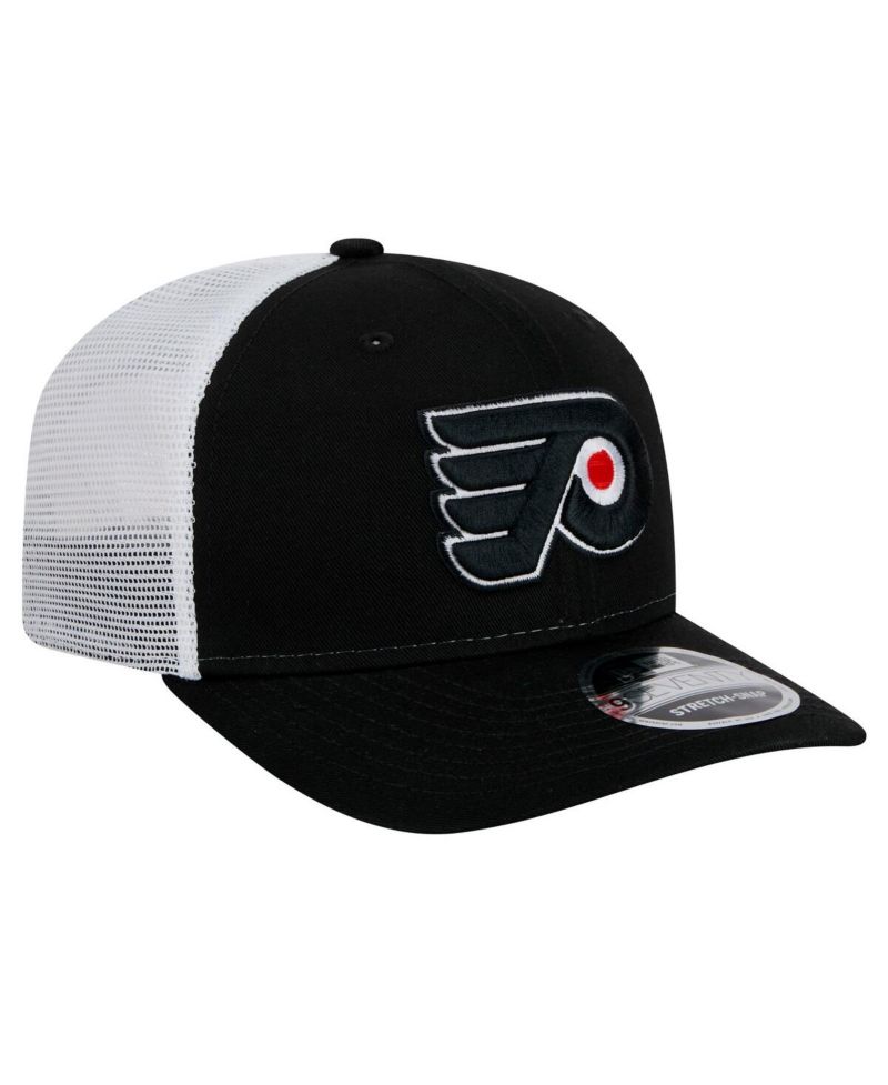 Men's Black/White Philadelphia Flyers Core Trucker 9SEVENTY Stretch-Snap Hat