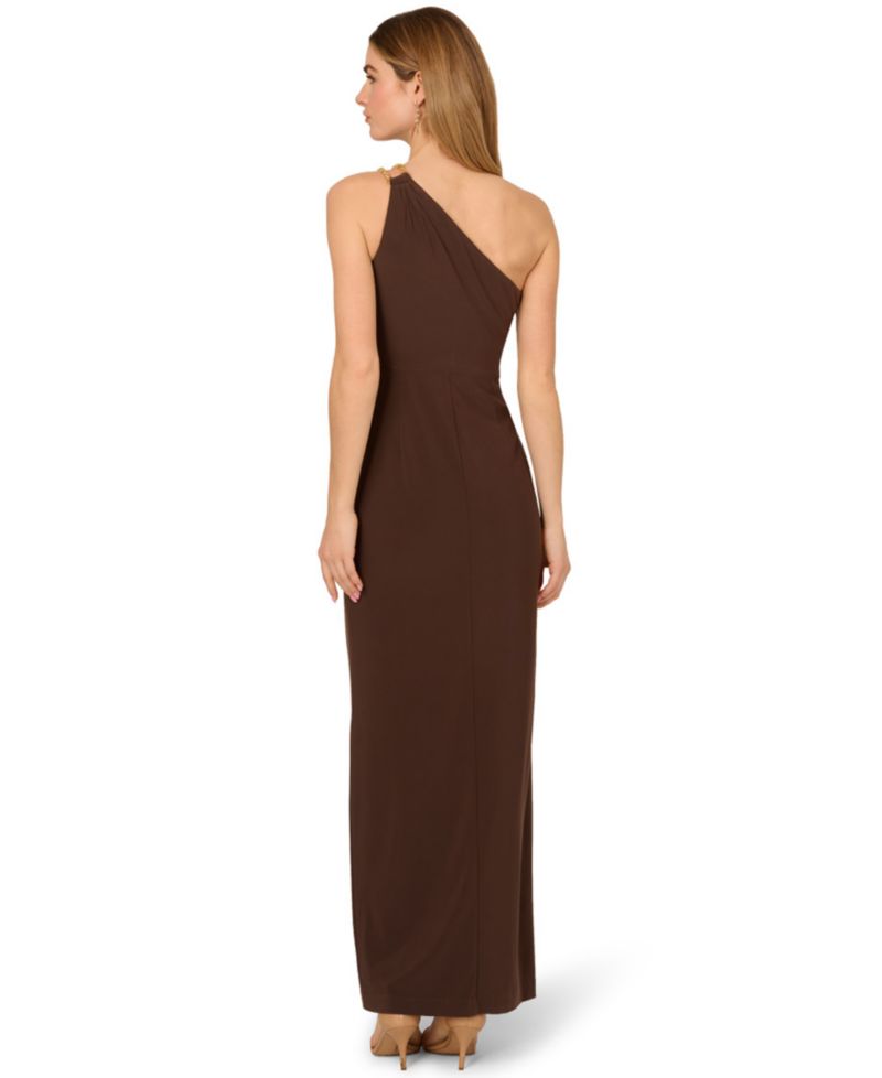 Women's One-Shoulder Slim Column Gown