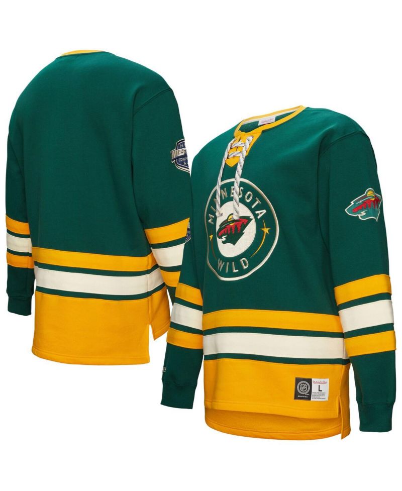 Men's Hunter Green Minnesota Wild Heritage Lace-Up Pullover Sweatshirt