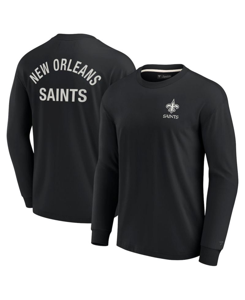 Men's and Women's Black New Orleans Saints Super Soft Long Sleeve T-shirt