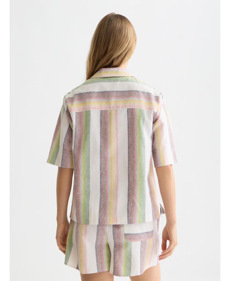 Women's Striped Shirt Sleeve Shirt
