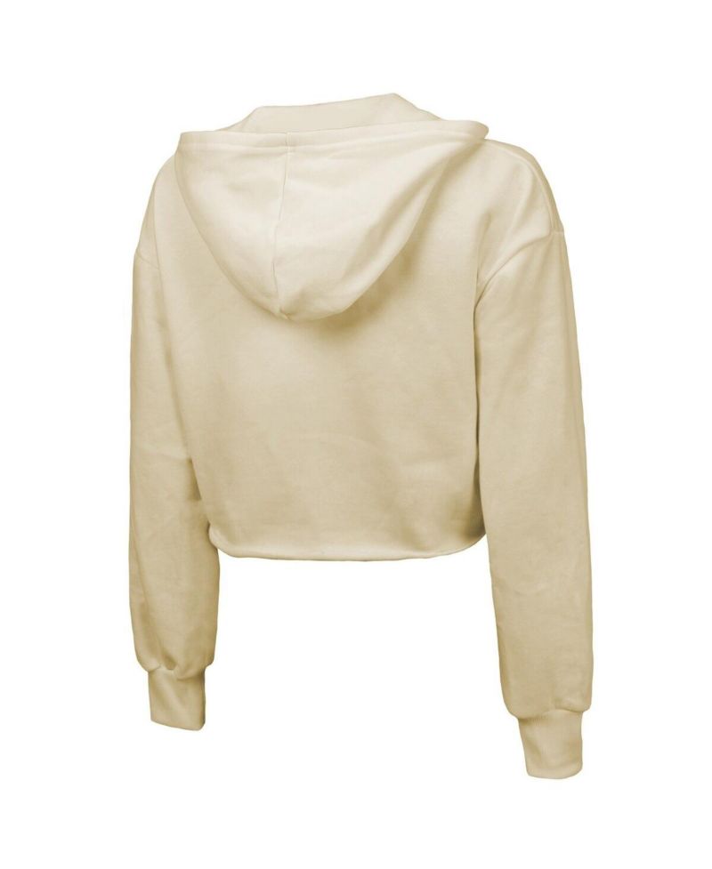 Women's Cream Golden State Valkyries Circus Shot Drop Shoulder Tri-Blend Cropped Pullover Hoodie