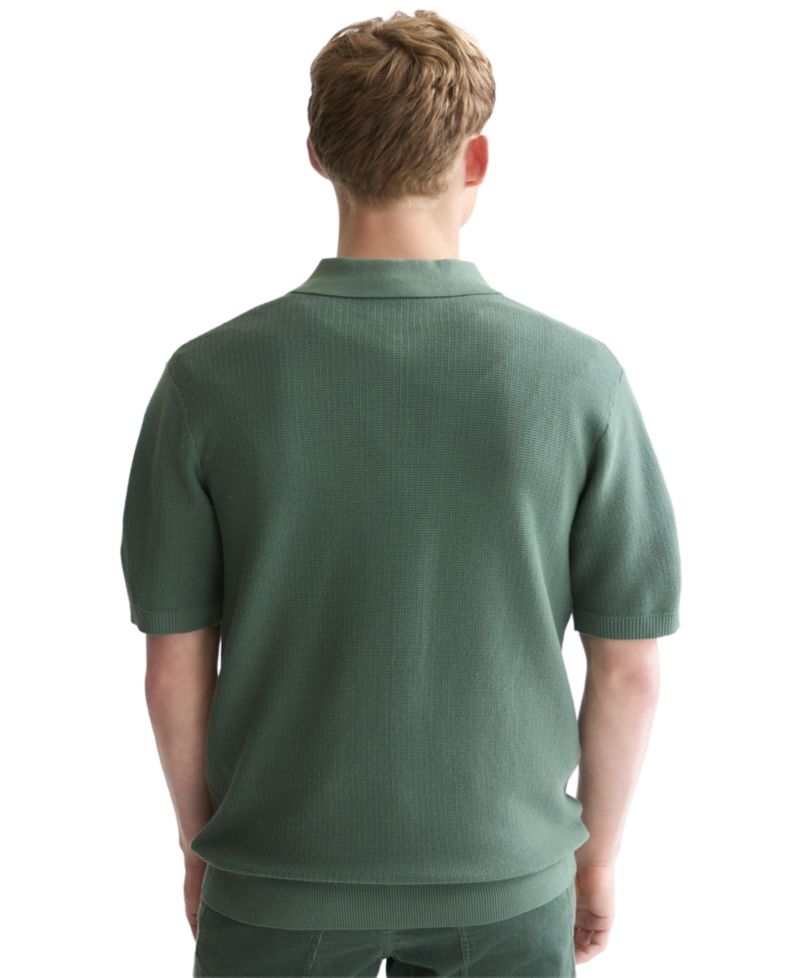 Men's Structured Regular-Fit Knitted Polo Shirt