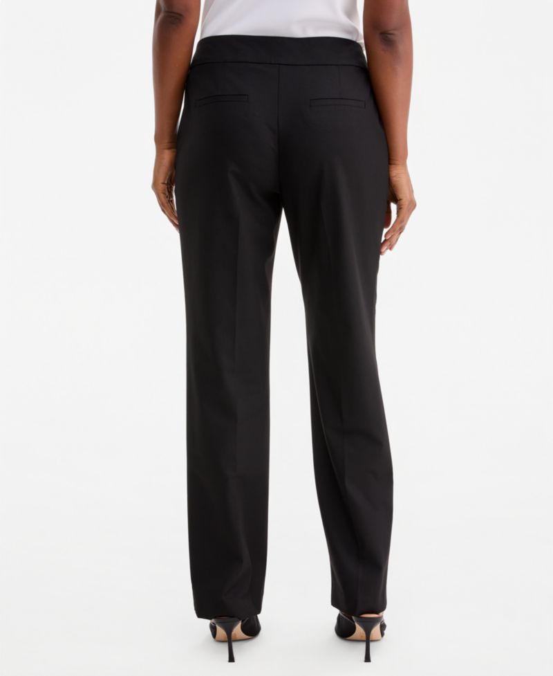 Women's Machine Washable Mid-Rise Straight Pants, Regular & Petite