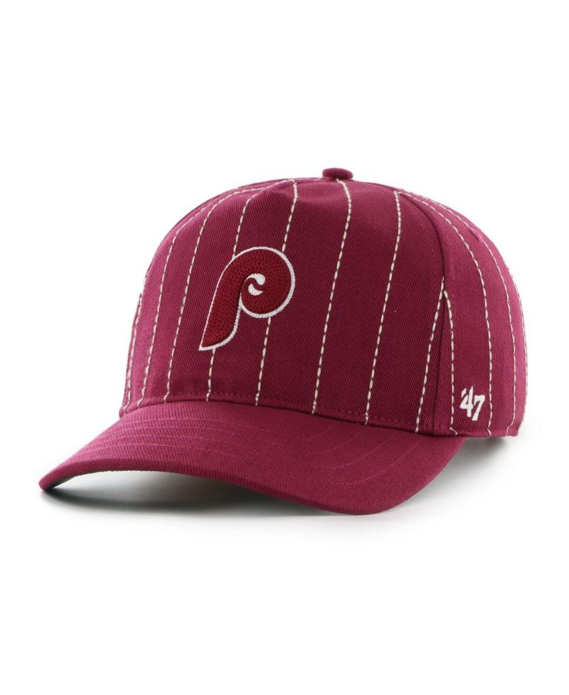 x Rawlings Men's Burgundy Philadelphia Phillies Pinstripe Hitch Adjustable Hat