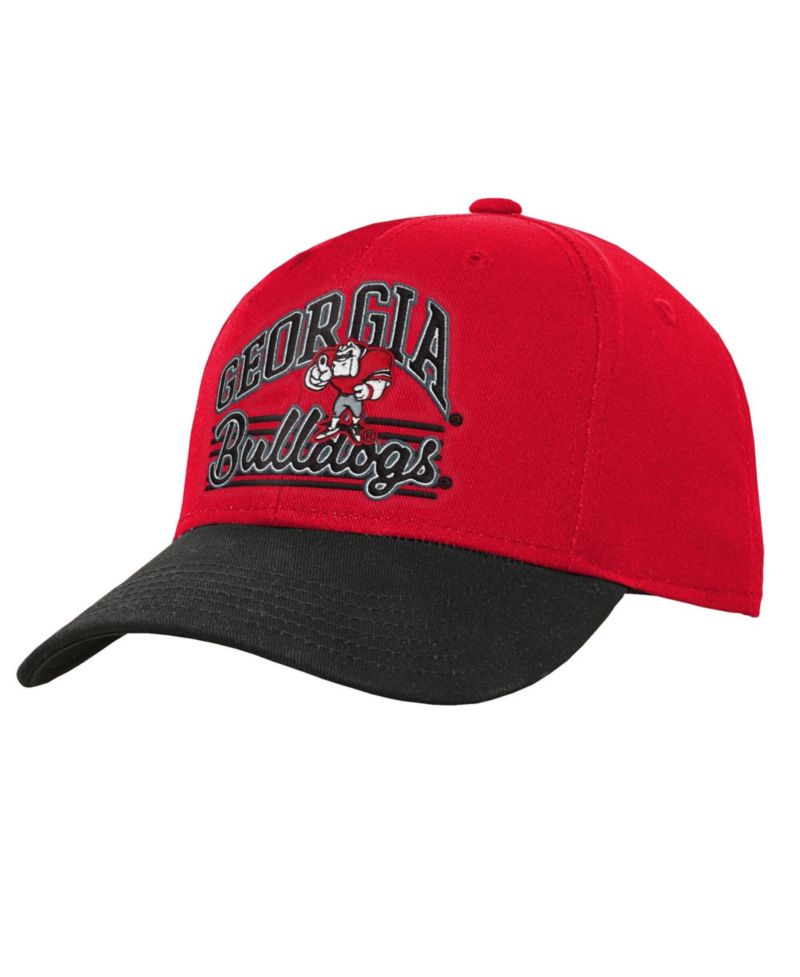 Big Boys and Girls Red/Black Georgia Bulldogs Dad Unstructured Adjustable Hat