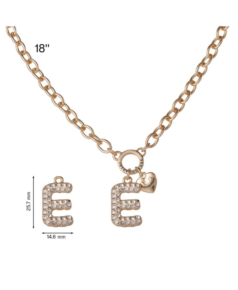 Bubble Letter Necklace for Women with Clear Stones 18"+2", Chunky Initial Necklace