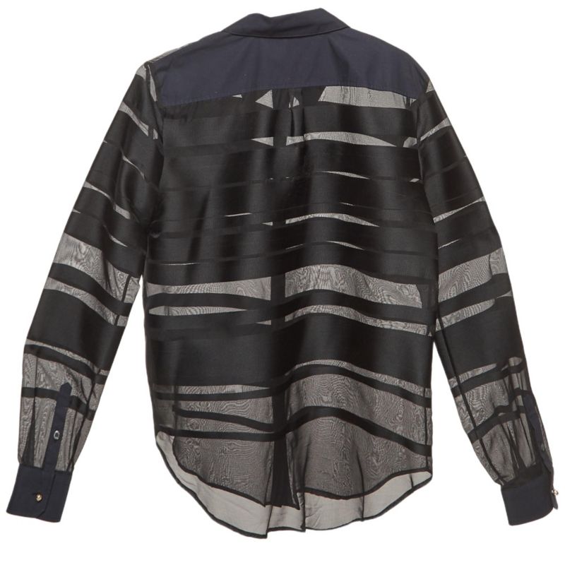 Women's Stripe Silk Blend Sheer Shirt
