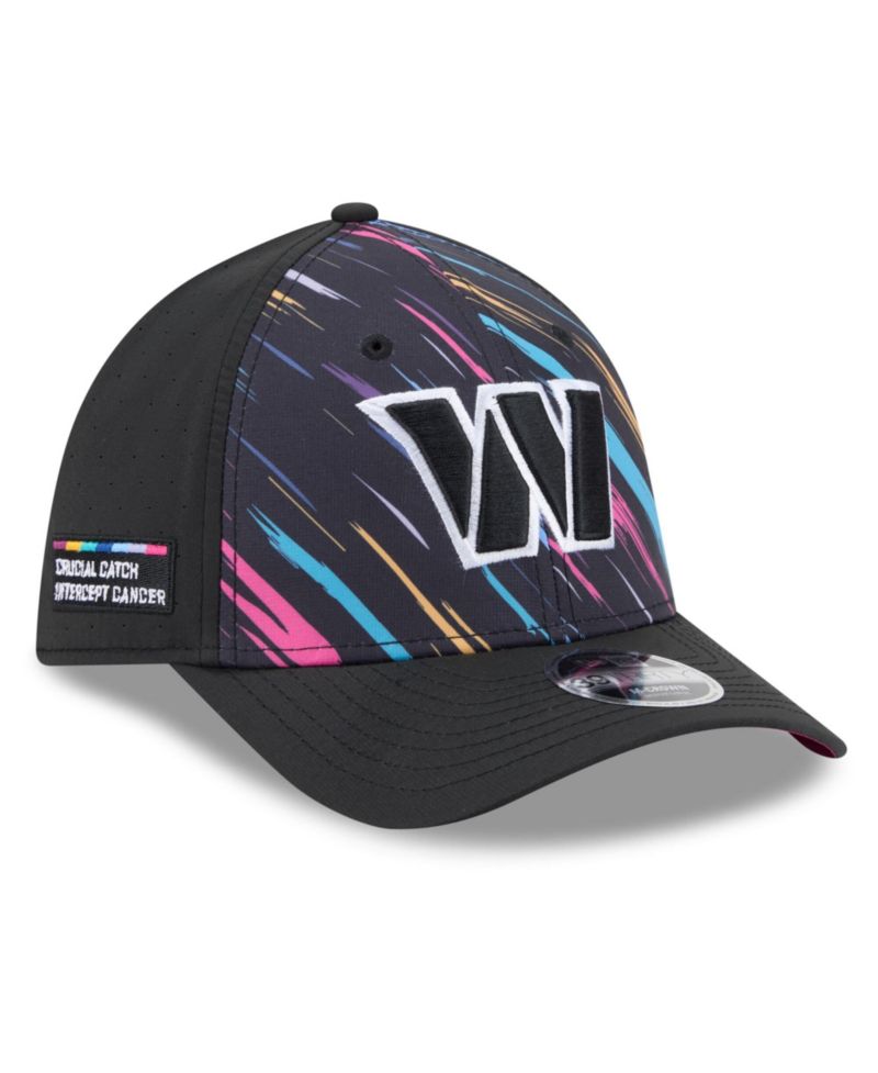 Men's Black Washington Commanders 2026 NFL Cruical Catch 39THIRTY M-Crown Stretch Hat