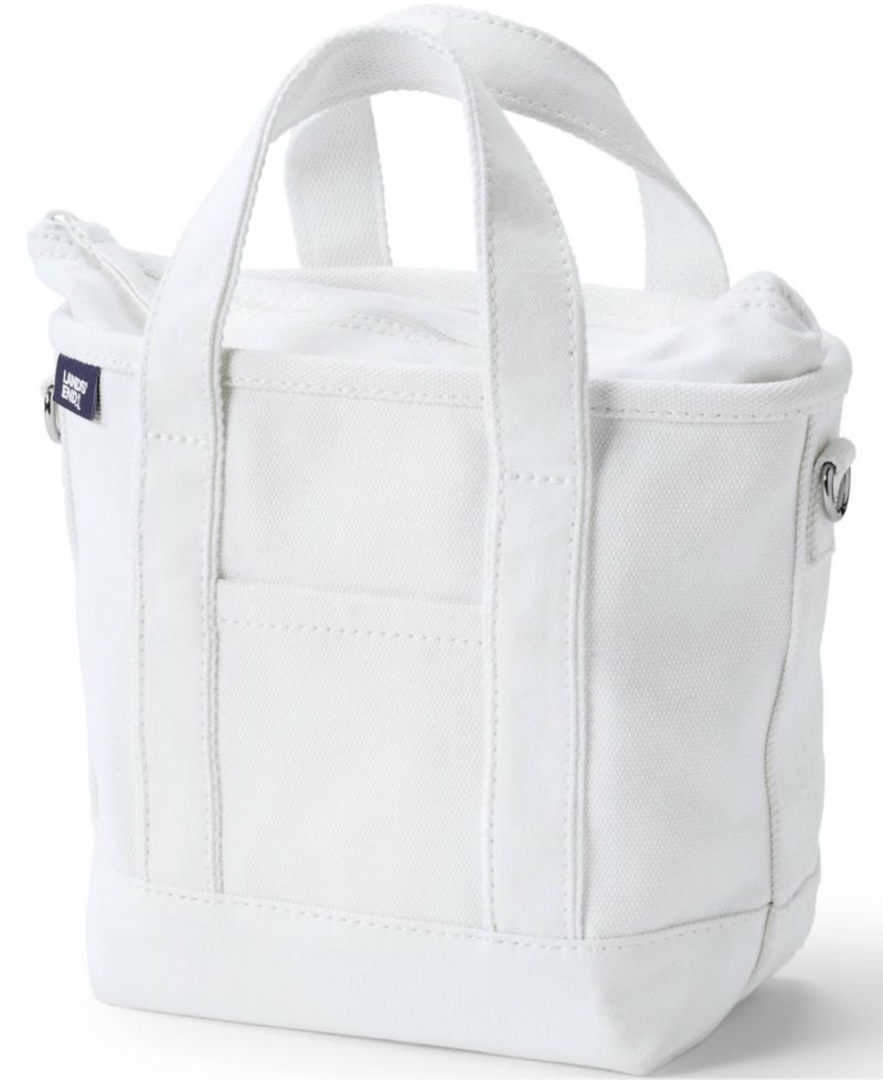 Small Solid Color 3 Pocket Zip Top Canvas Tote Bag