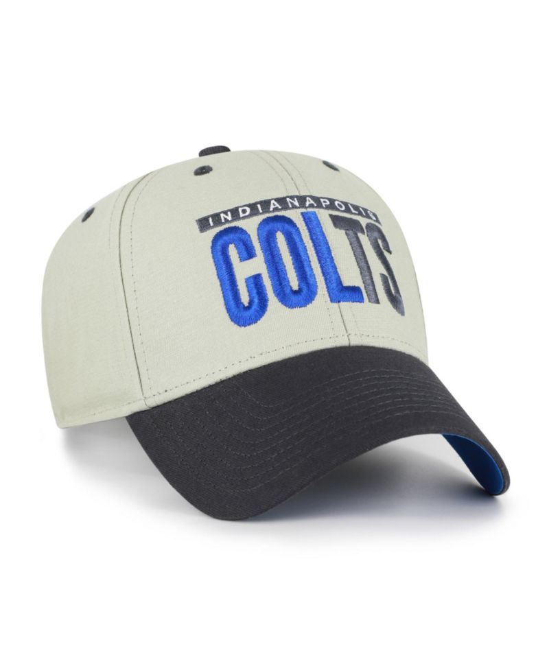 Men's Gray/Black Indianapolis Colts Half Block Text MVP Adjustable Hat