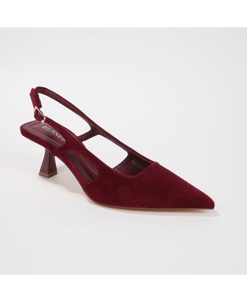 Cleopatra Faux Suede Slingback Kitten Heels