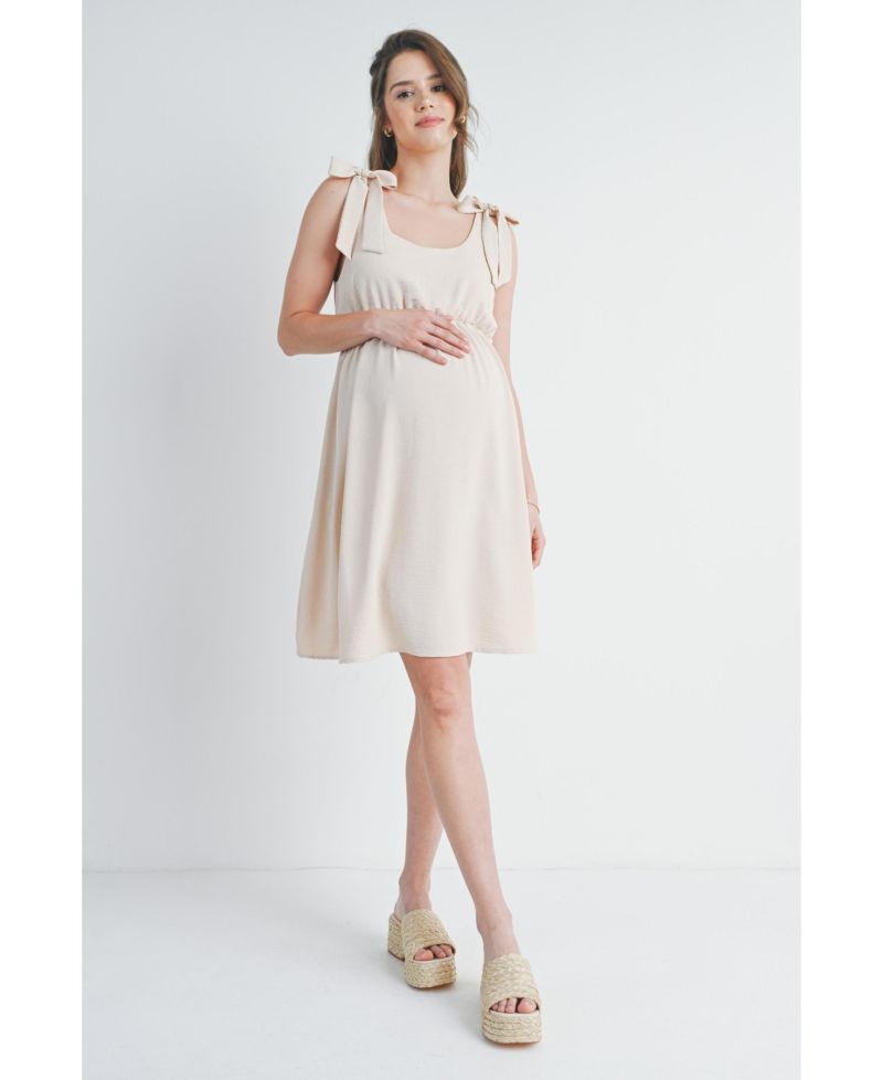 Maternity Empire-Waist Scoop-Neck A-Line Dress