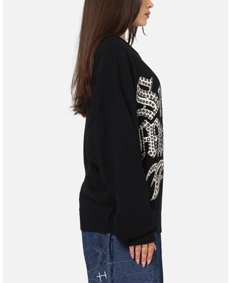 Men's Sanctified Crewneck Sweater - Black 3XL