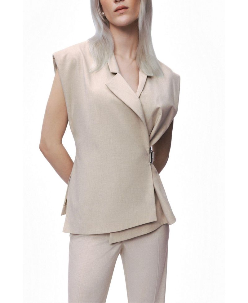 Women's Belted Double-Breasted Vest