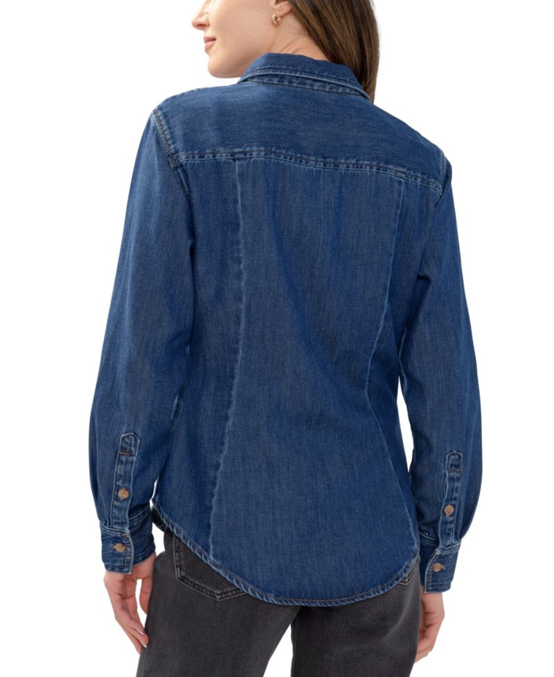 Women's Angie Denim Button-Up Long Sleeve Shirt