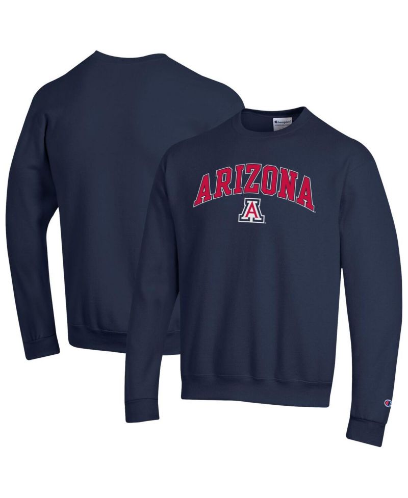 Men's Navy Arizona Wildcats Arch Over Logo Pullover Sweatshirt