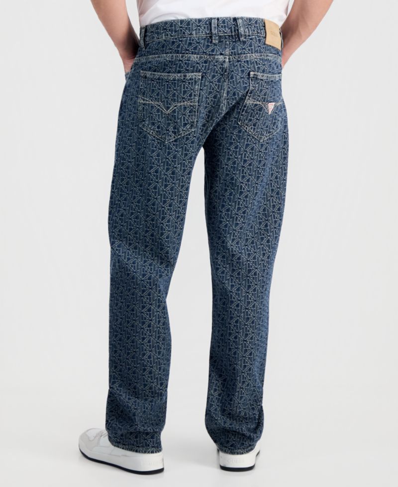 Men's Damon Logo-Print Cotton Relaxed Jeans