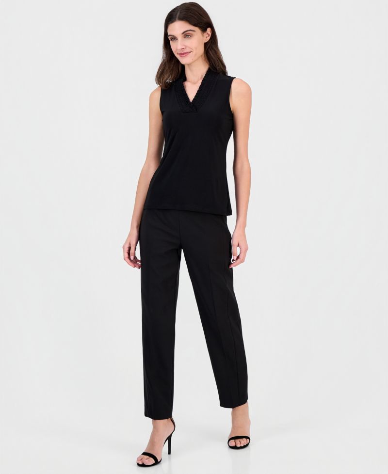 Women's Sleeveless Smocked V-Neck Top