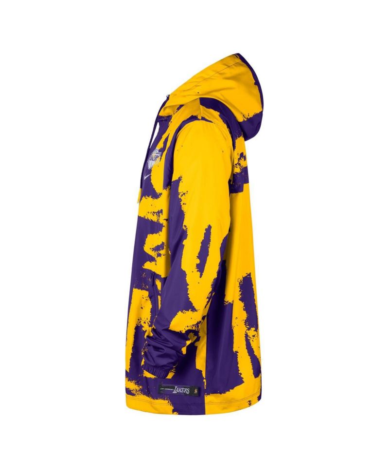 Men's and Women's Purple Los Angeles Lakers Courtside Club Premium Woven Full-Zip Hooded Jacket