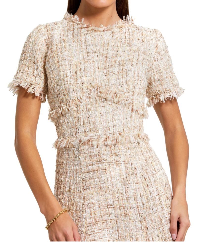Petite Boucle Short Sleeve A Line Midi Dress