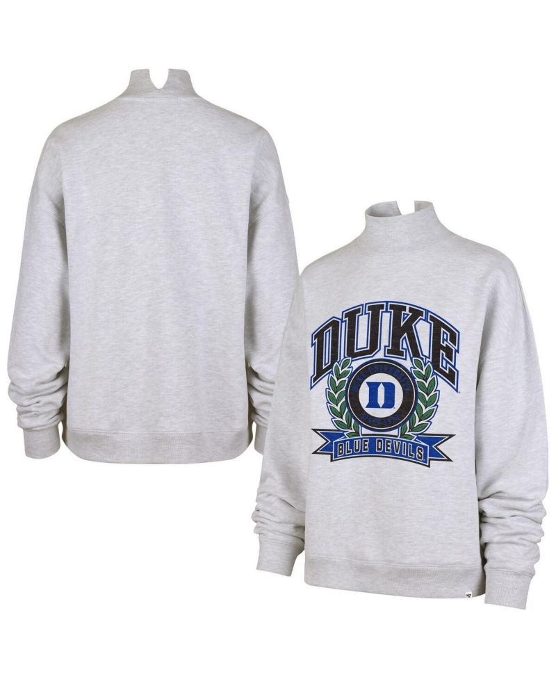 Women's Gray Duke Blue Devils Laurel Arch Mock Neck Sweatshirt
