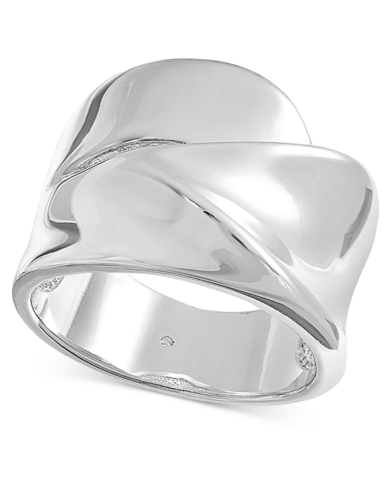 Silver-Tone Sculptural Molded Ring