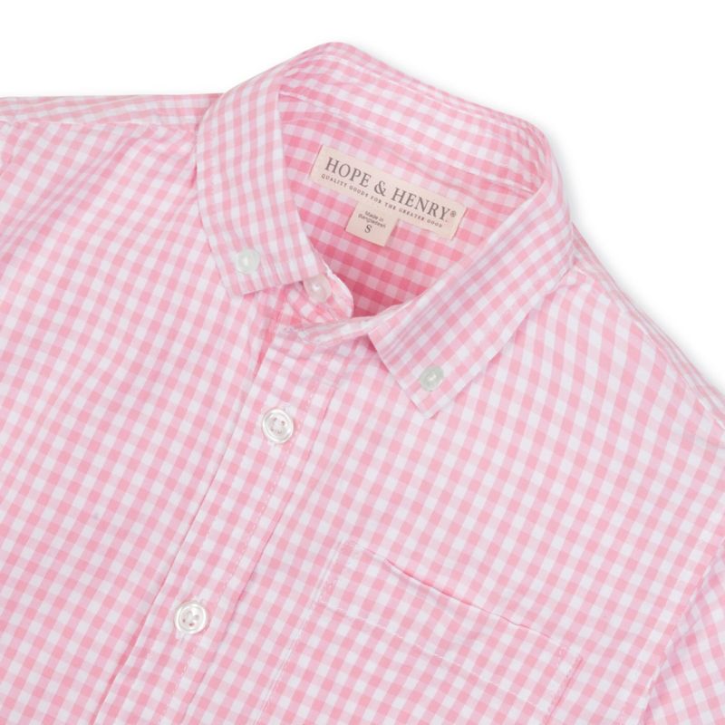 Hope and Henry Boys' Stretch Poplin Long Sleeve Button Down Shirt - Kids