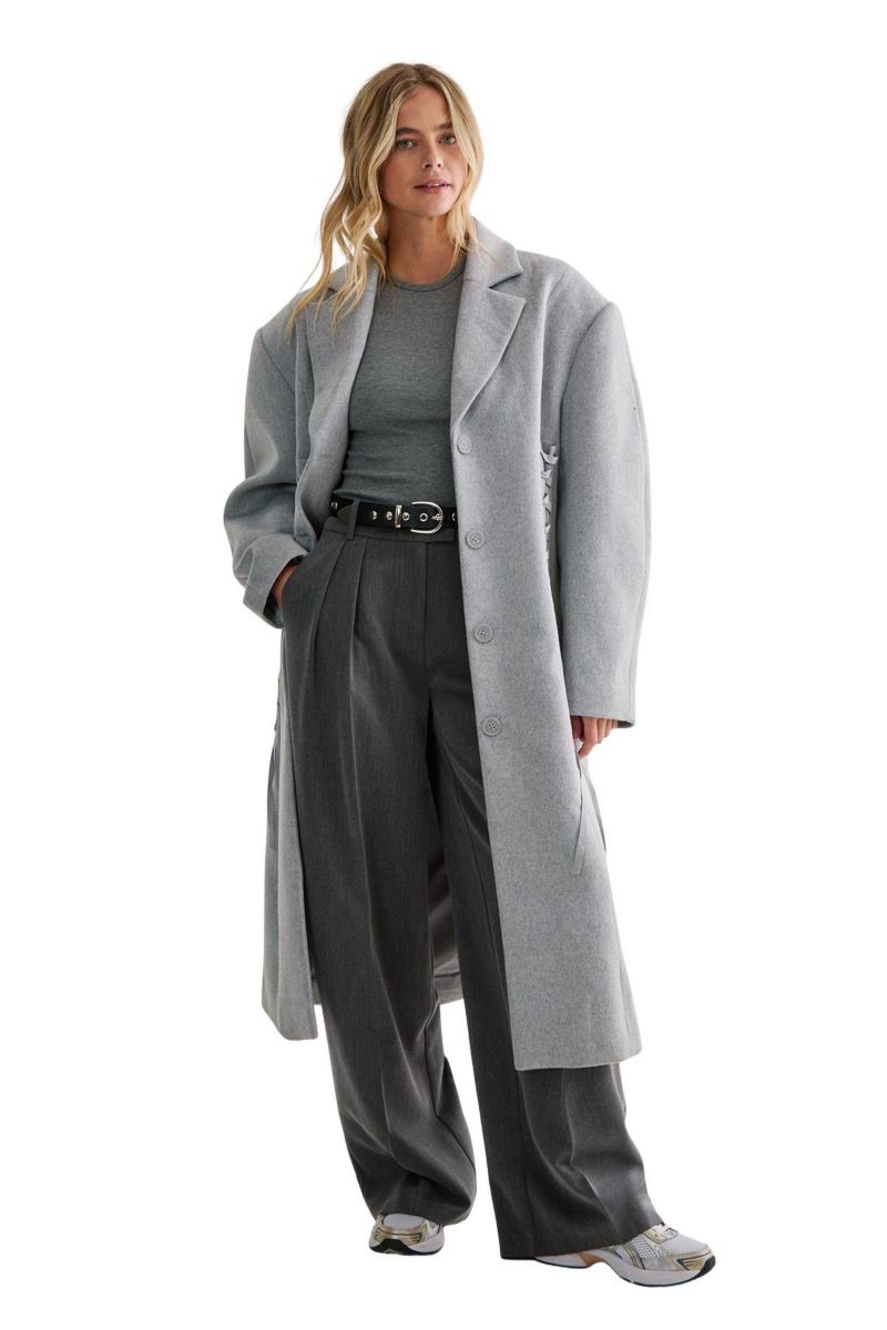 Premium Corseted Detail Maxi Coat