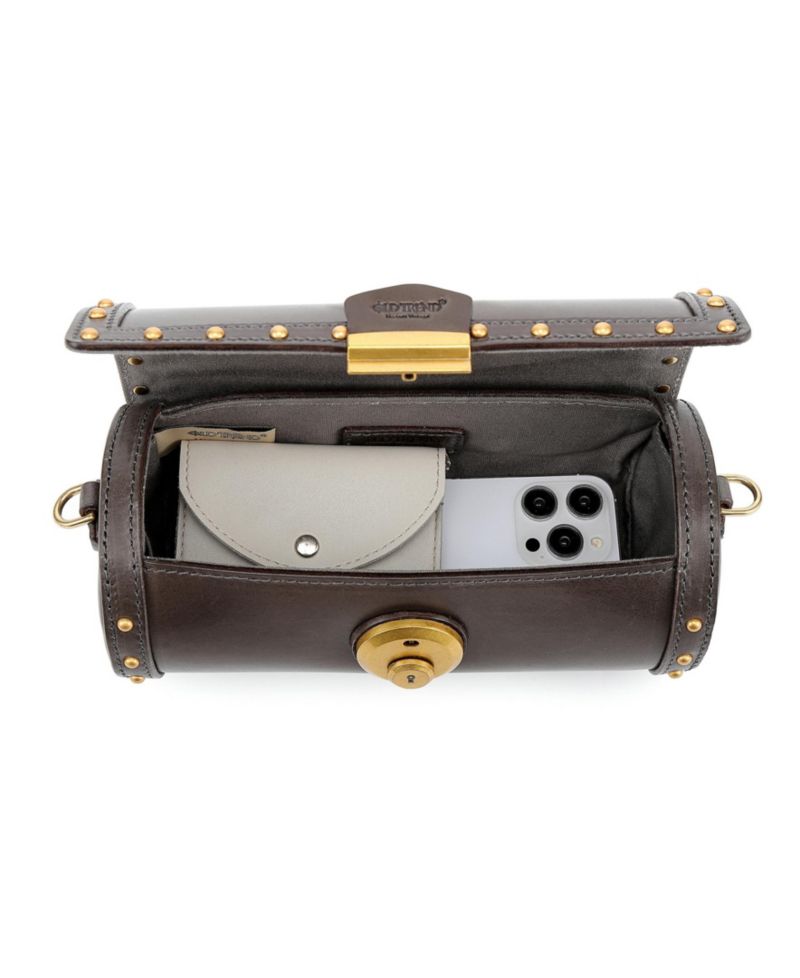 Oranda Small Leather Barrel Crossbody Bag