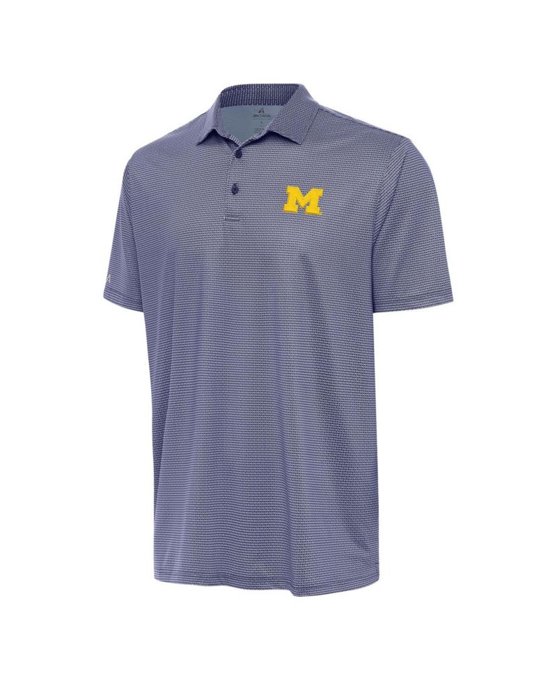 Men's White/Navy Michigan Wolverines Rings Polo Shirt