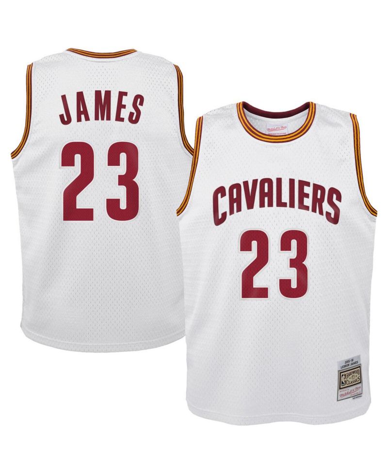 Big Boys and Girls LeBron James White Cleveland Cavaliers 2015-16 Hardwood Classics Swingman Throwback Home Jersey