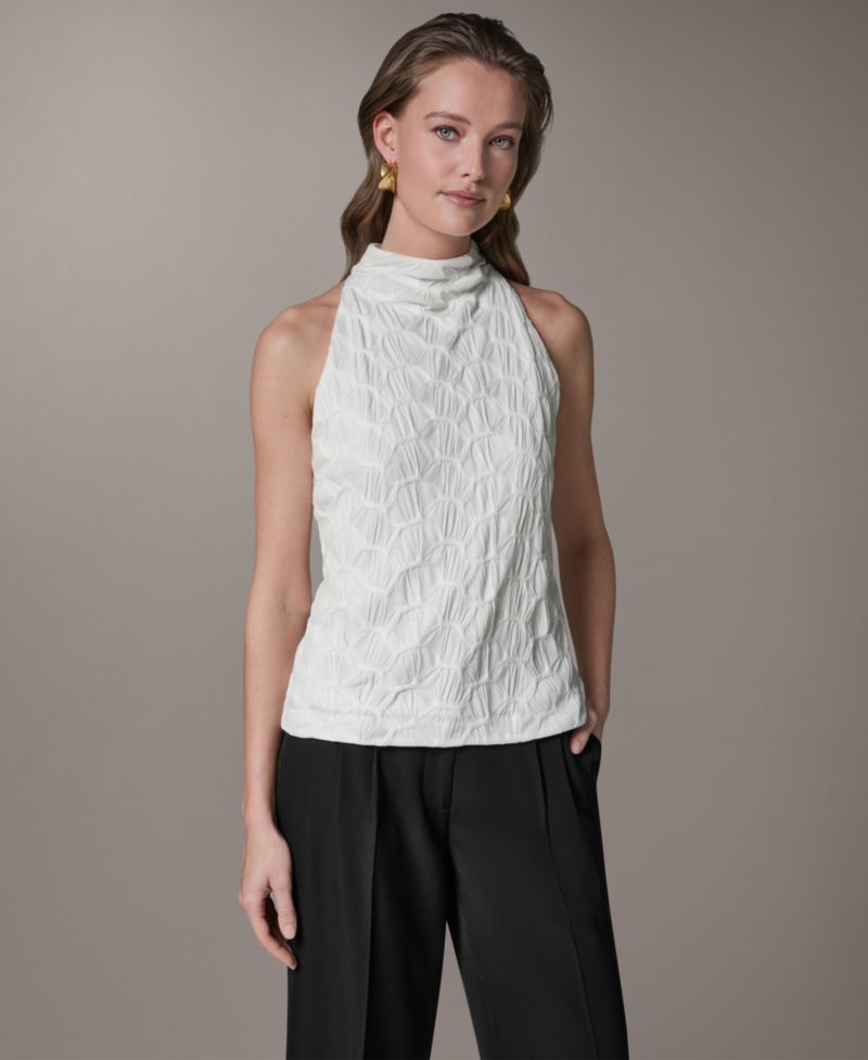 Women's Textured Mock Neck Top