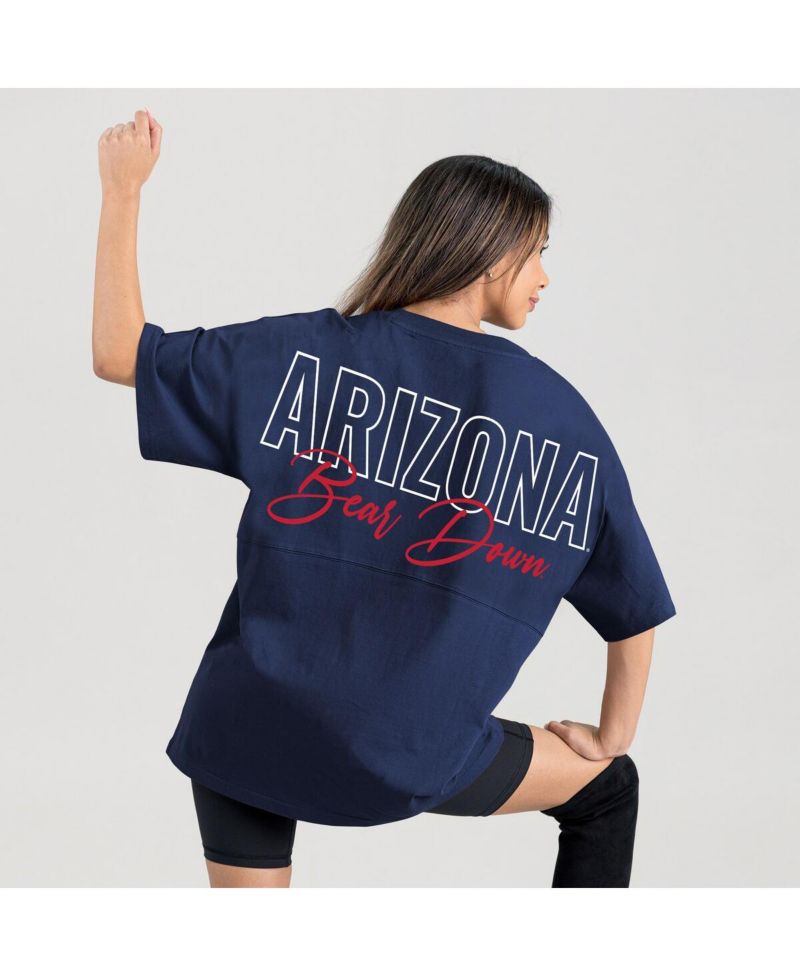 Women's Navy Arizona Wildcats Oversized Back at Ya T-Shirt