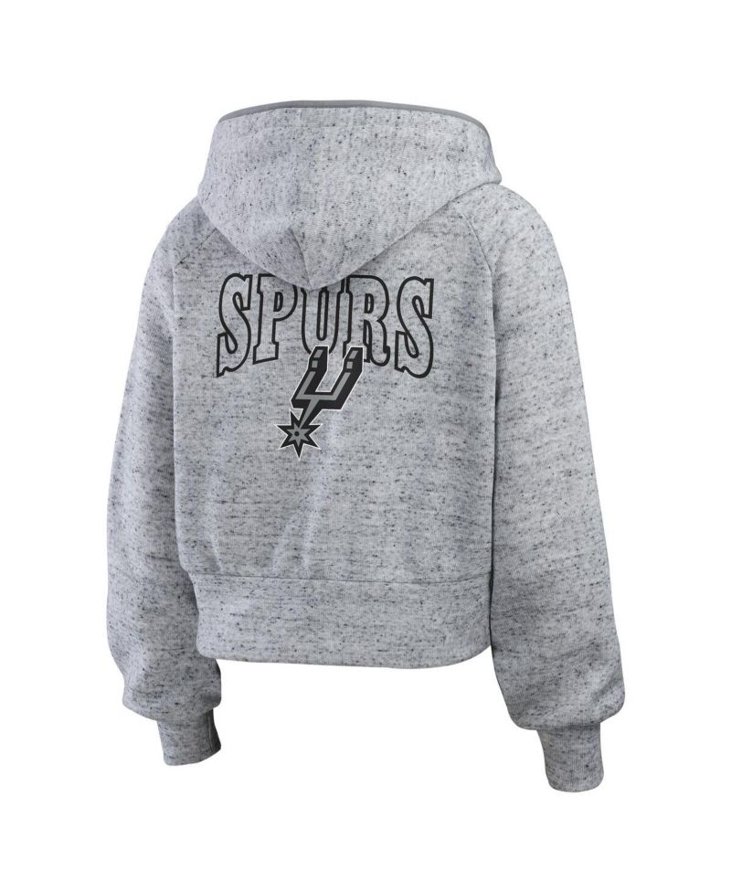 Women's Heather Gray San Antonio Spurs Speckled Radiator Full-Zip Hoodie