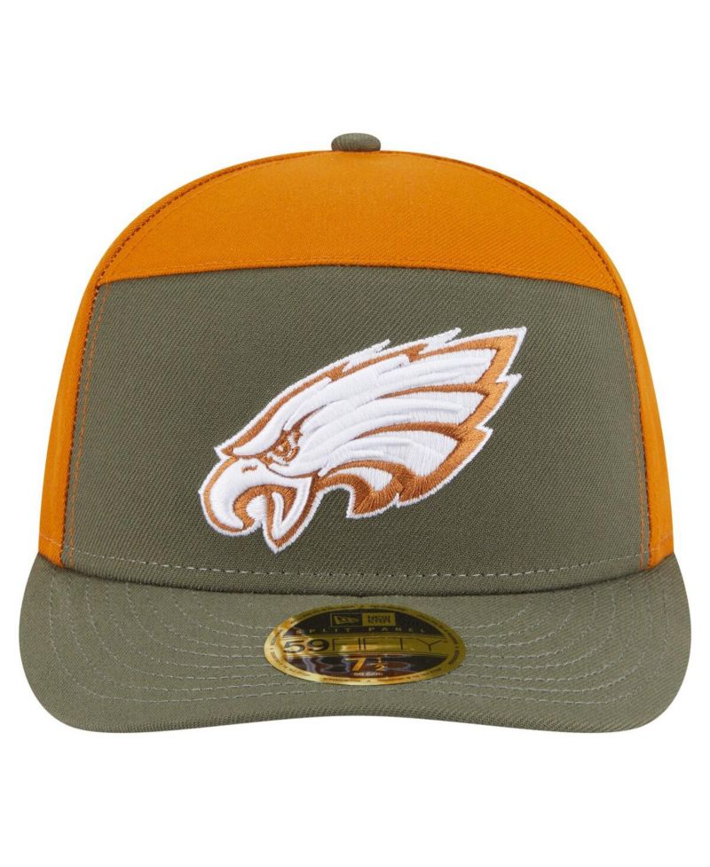 Men's Olive/Brown Philadelphia Eagles Two-Tone Color Pack Split Panel 59FIFTY Fitted Hat