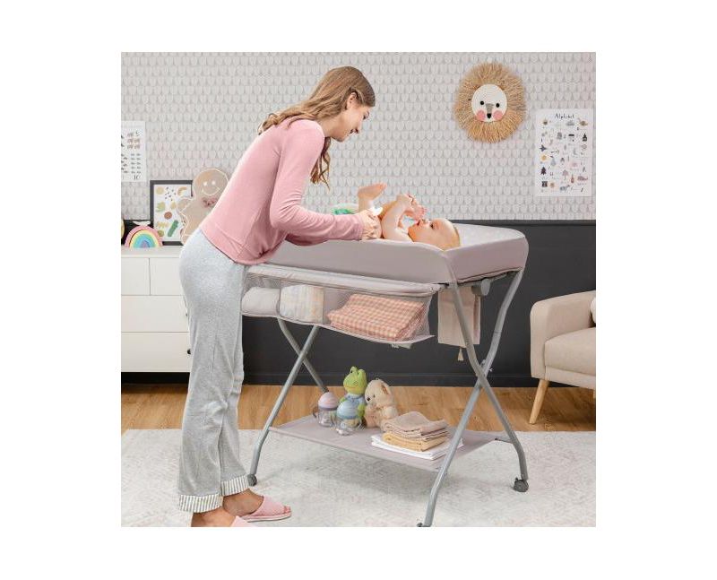Baby Changing Table with Safety Belt and 4-side Defense