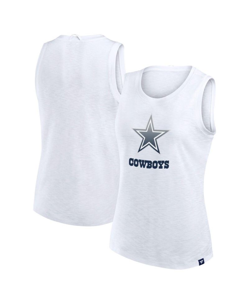 Women's White Dallas Cowboys Slub Tank Top