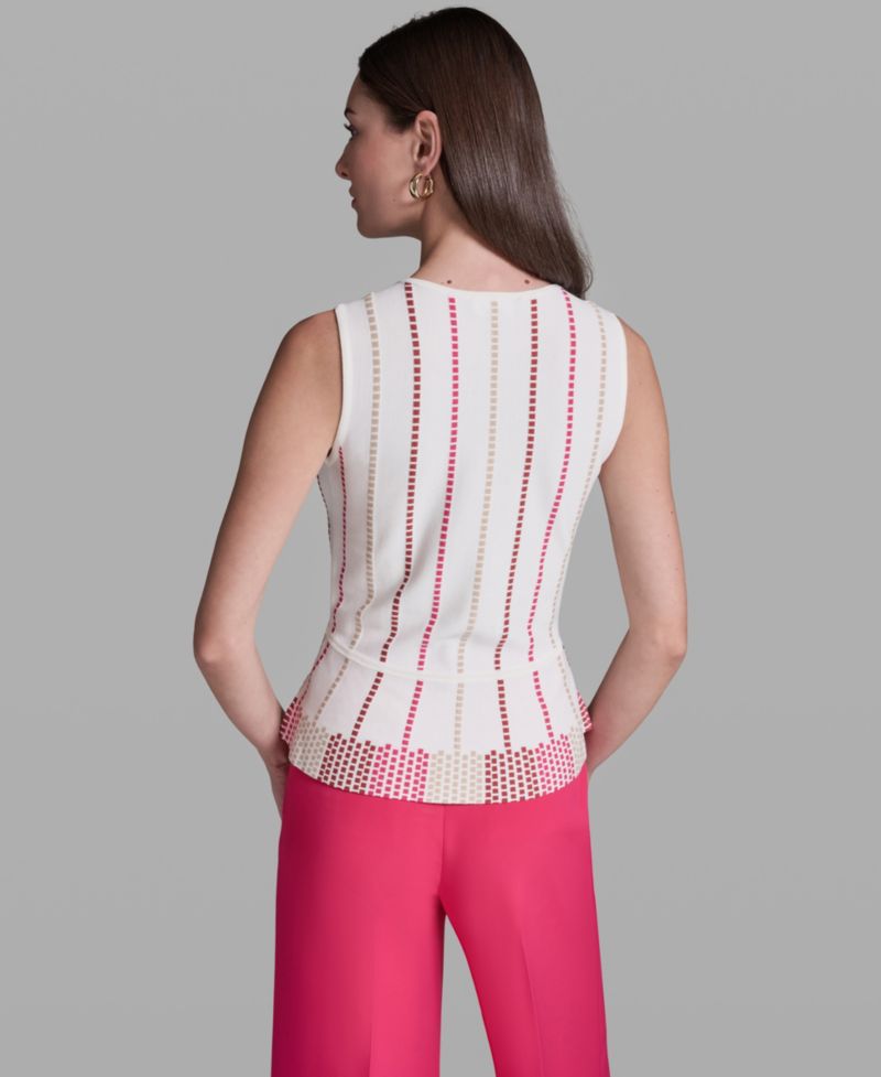 Women's Sleeveless V-Neck Peplum Top