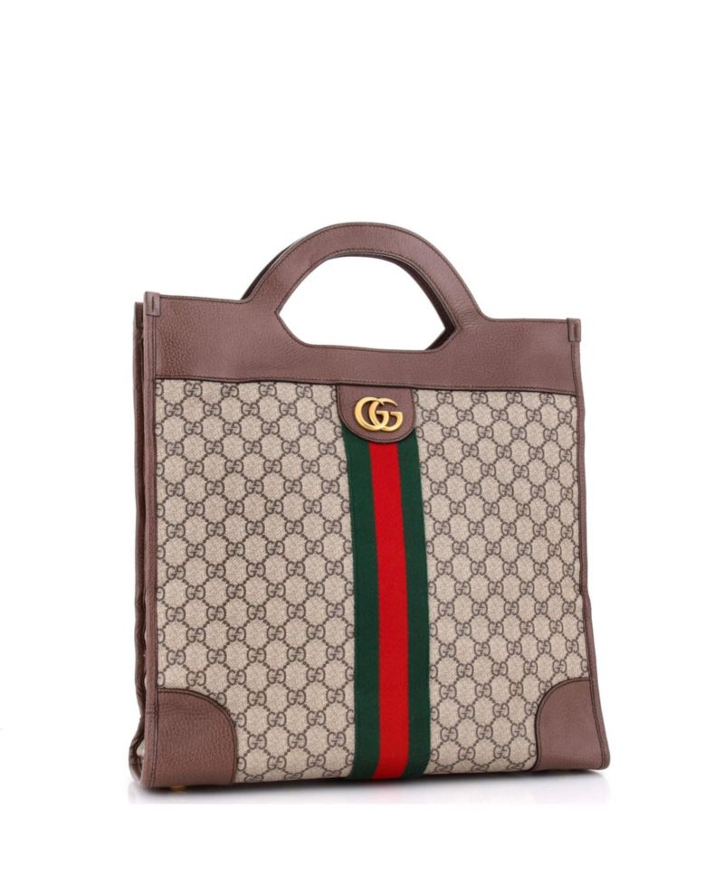 Medium Ophidia Cut Out Handle Tote GG Coated Canvas