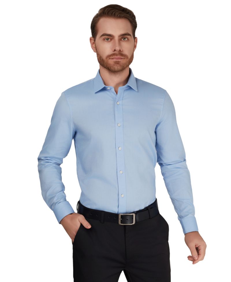Men's Slim-Fit Collared Oxford Dress Shirt