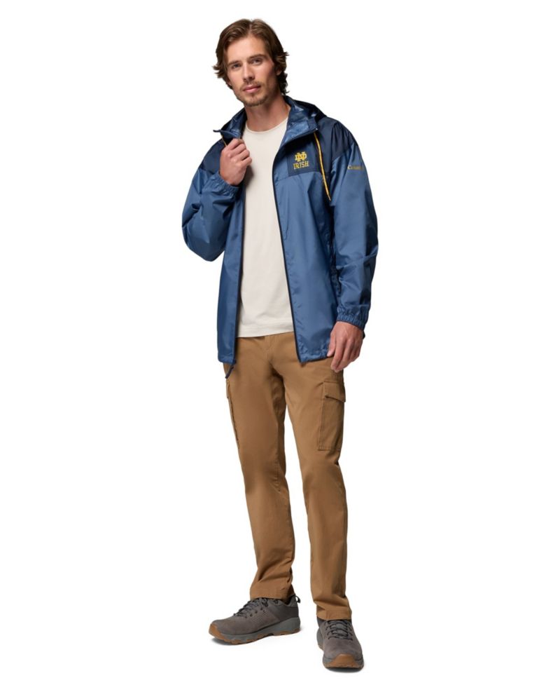 Men's Navy Notre Dame Fighting Irish Flash Challenger II Full-Zip Hooded Windbreaker