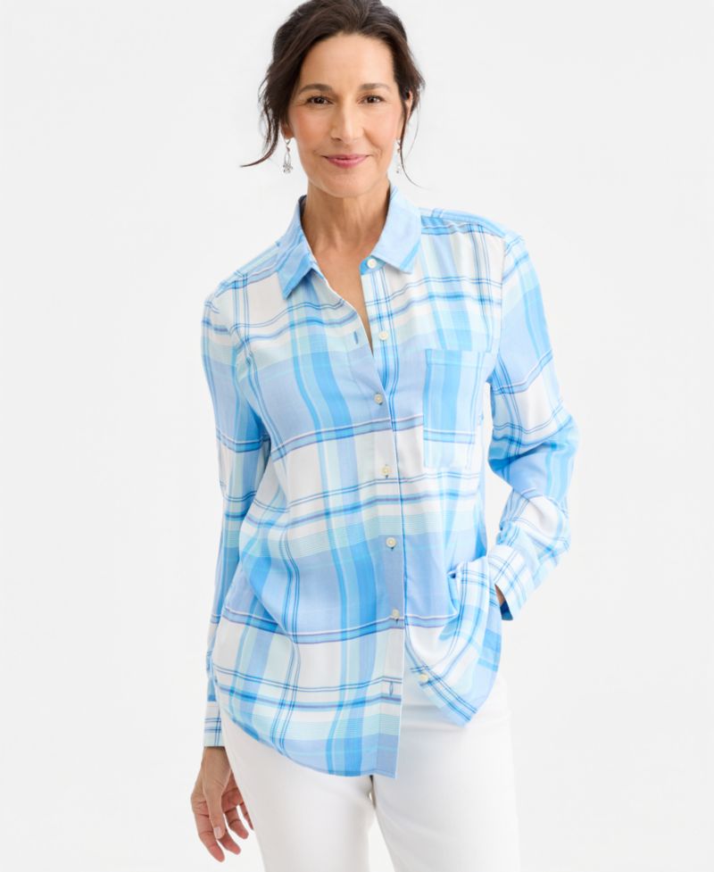 Women's Plaid Button-Up Perfect Shirt