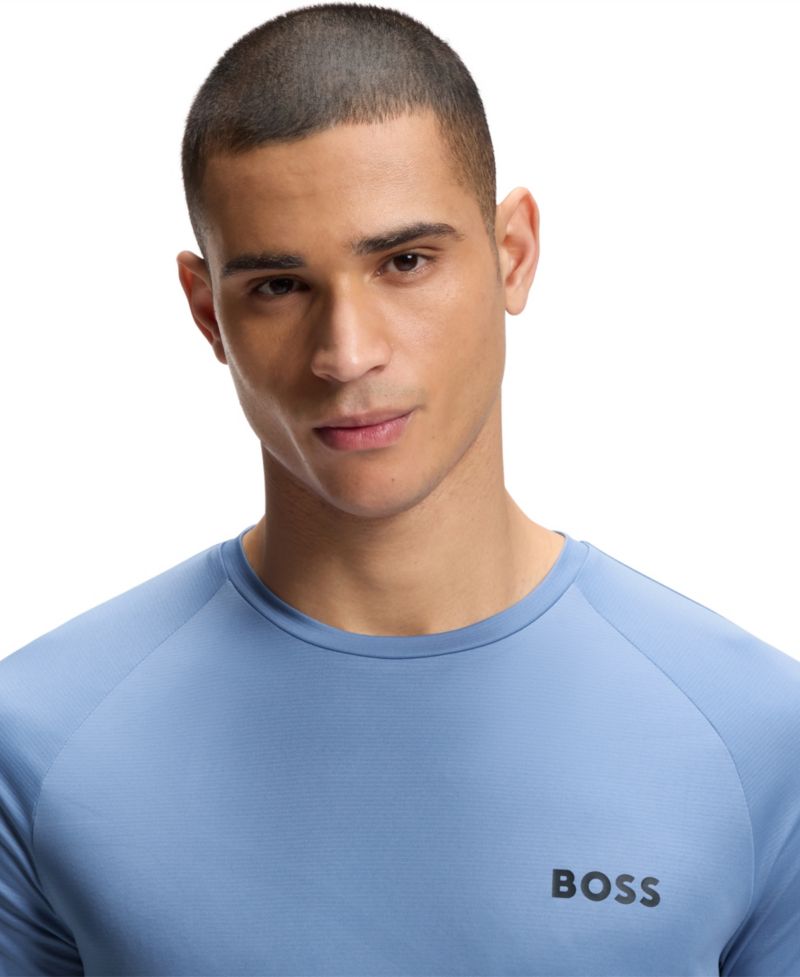 Men's Active Tennis-Ball Embossing Slim-Fit T-Shirt