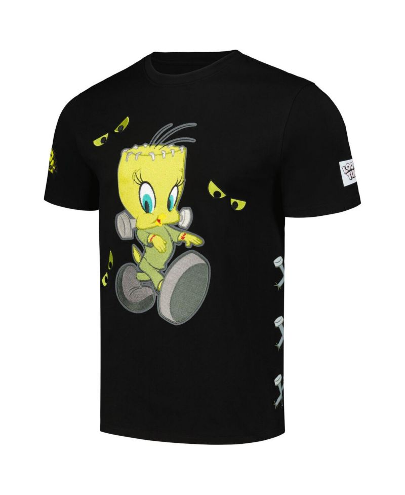 Men's and Women's Black Looney Tunes Franken Tweety T-Shirt