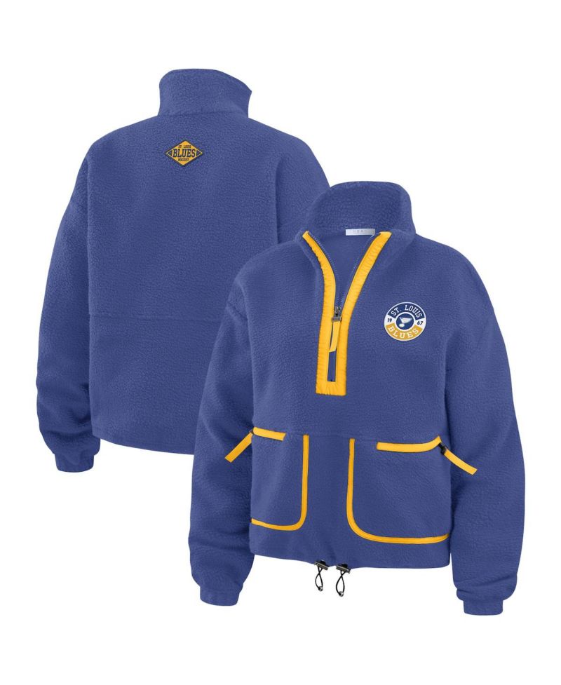 Women's Blue St. Louis Blues Polar Fleece Half-Zip Jacket