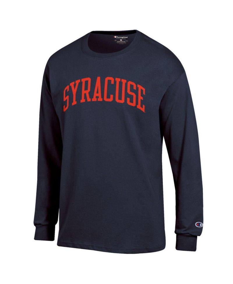 Men's Navy Syracuse Orange Basic Arch Long Sleeve T-Shirt