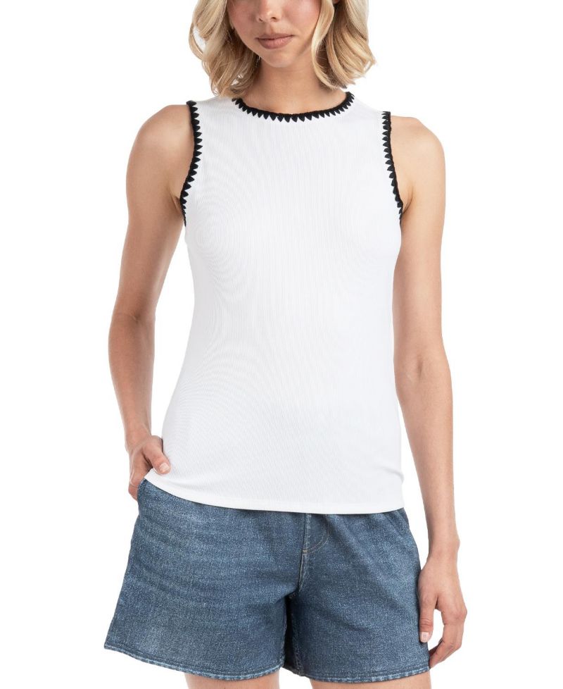 Women's Contrast Embroidered Tank