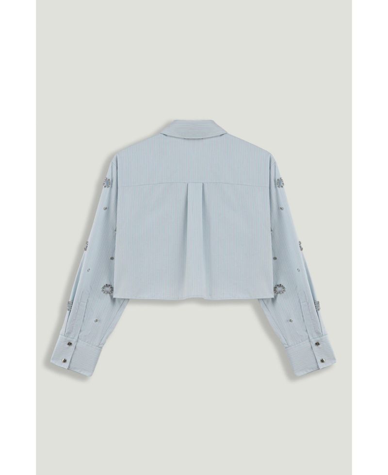 Women's Stone Detail Crop Shirt